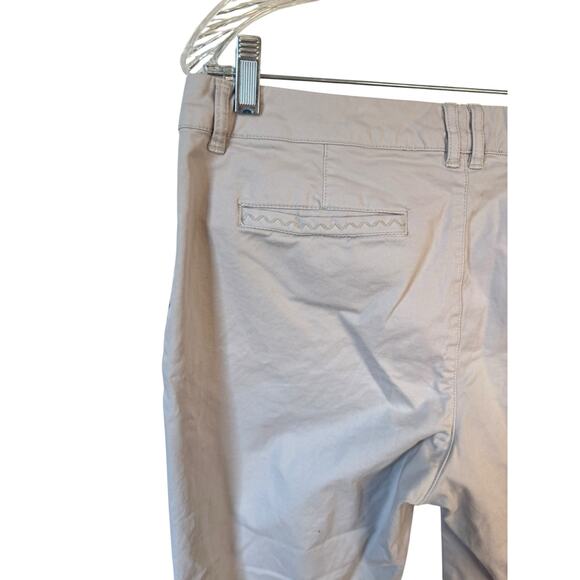 GARNET HILL Salt-Washed Slim Chino Pants Pebble Sz 10 Embroidered Organic Cotton - Picture 5 of 10